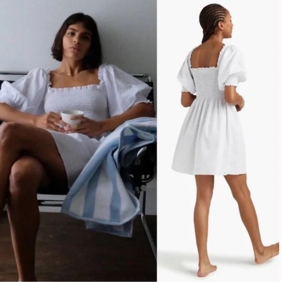 NWT — The Hill House Athena Nap Dress in White Swiss Dot — M - Picture 2 of 3